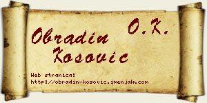 Obradin Kosović vizit kartica